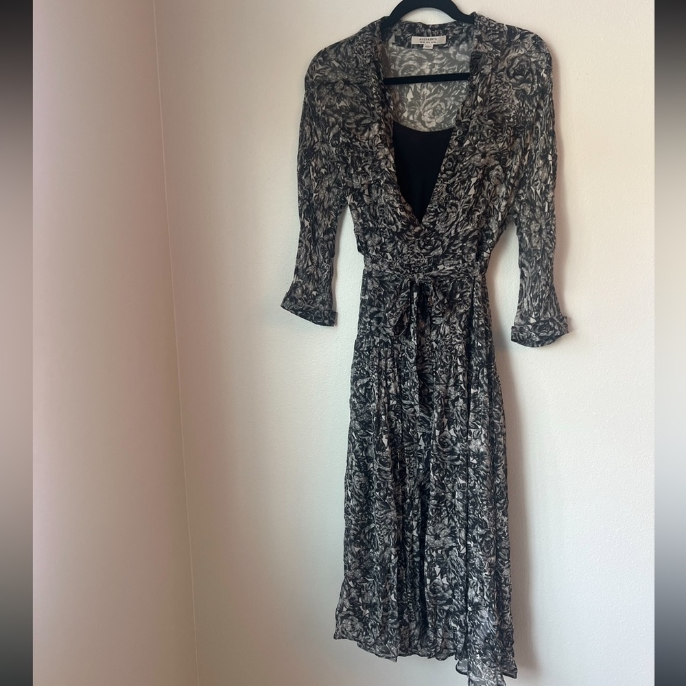 All Saints ELEY ROSEY DRESS Size 6 - Picture 3 of 8
